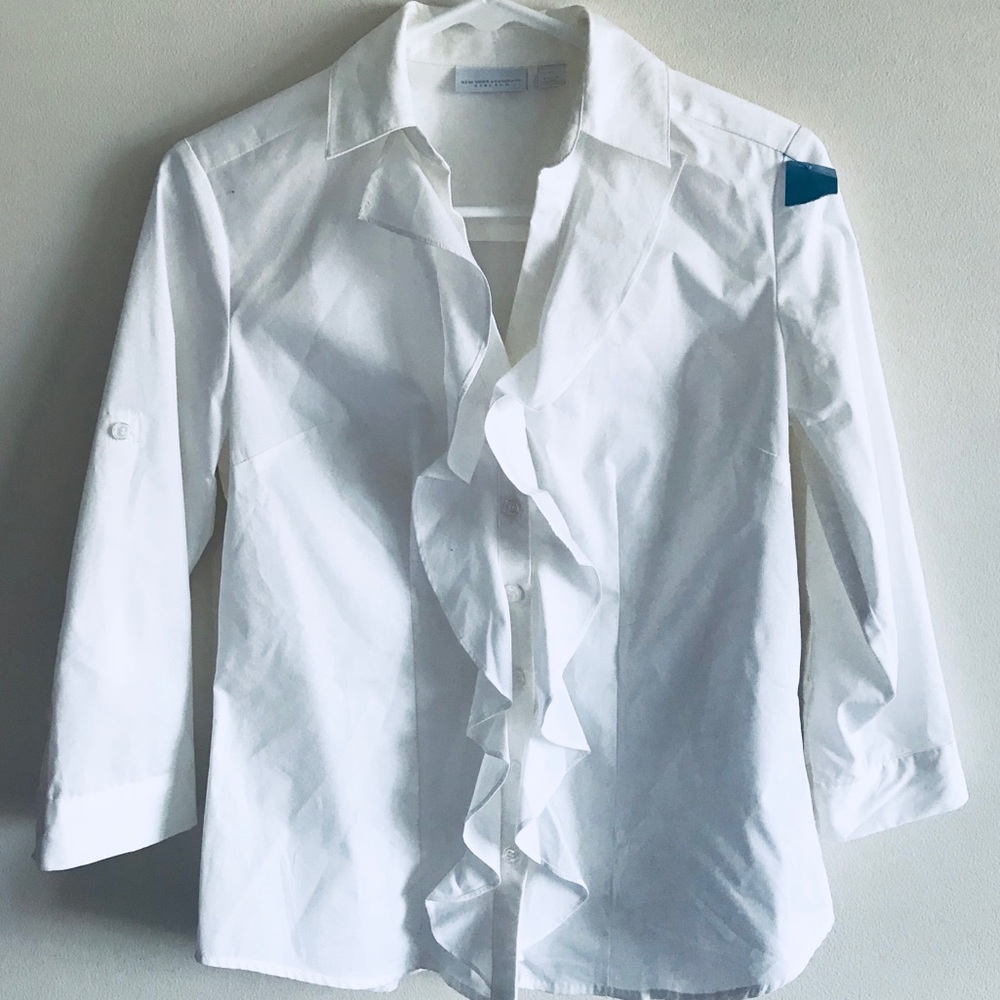 New york company white stretchable shirt